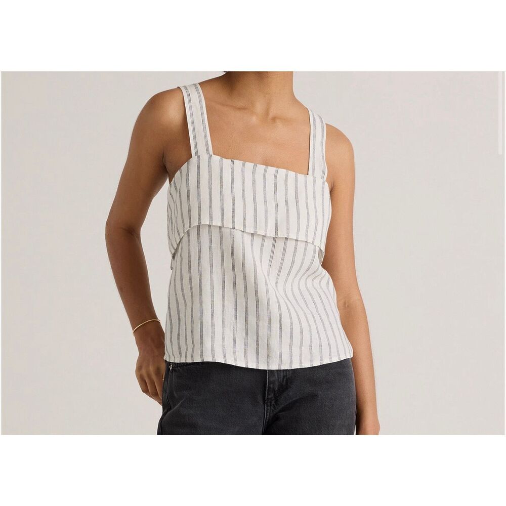 Quince European Linen Square Neck Tank